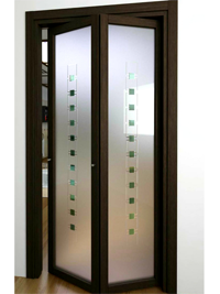 Складные двери гармошка с матовым стеклом Таганрог