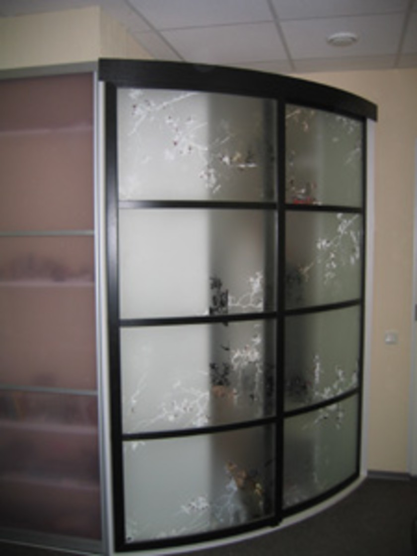 Шкаф купе радиусный с рисунком на стекле Таганрог